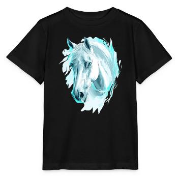 Cheval Chevaux Équitation Cavalier Cavalier Etalon - T-shirt bio MINI CREATOR Stanley/Stella Enfant - noir - Devant - Mikhail (115cm)