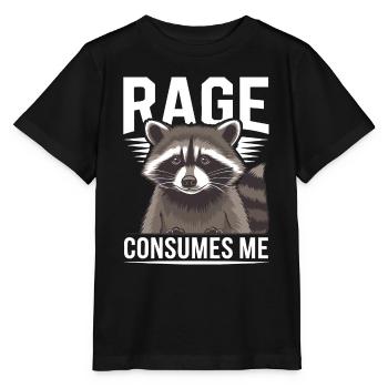 Rage Consumes Me Funny Raccoon Silly Humor Animal - Stanley/Stella MINI CREATOR Kids’ T-Shirt - black - Front - Mikhail (115cm)