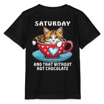 SAMEDI ET CELA SANS CHOCOLAT CHAUD - T-shirt bio MINI CREATOR Stanley/Stella Enfant - noir - Devant - Mikhail (115cm)