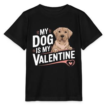 Mon chien est mon Valentin | Cadeau pour chien chéri - T-shirt bio MINI CREATOR Stanley/Stella Enfant - noir - Devant - Mikhail (115cm)
