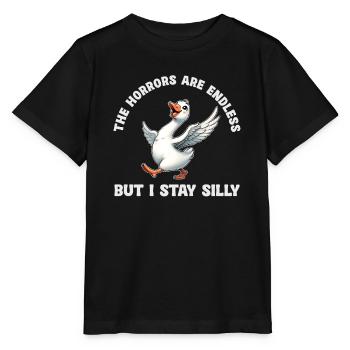 Die Schrecken Sind Endlos Aber Ich Bleibe Albern - Stanley/Stella Kinder T-Shirt MINI CREATOR  - Schwarz - Vorne - Mikhail (115cm)