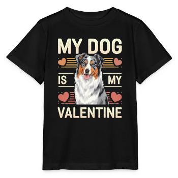 Mon chien est mon Valentin | Berger australien - T-shirt bio MINI CREATOR Stanley/Stella Enfant - noir - Devant - Mikhail (115cm)