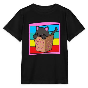 Chat dans une boîte - T-shirt bio MINI CREATOR Stanley/Stella Enfant - noir - Devant - Mikhail (115cm)