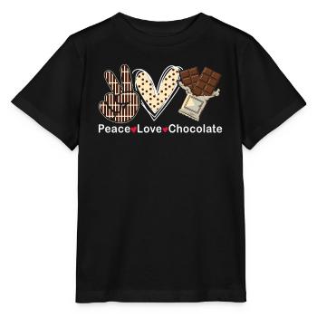 Peace Love Chocolat Choco Bonbons Confiserie - T-shirt bio MINI CREATOR Stanley/Stella Enfant - noir - Devant - Mikhail (115cm)