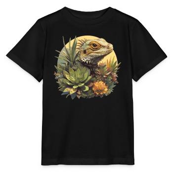 Eidechsen Eidechse - Stanley/Stella Kinder T-Shirt MINI CREATOR  - Schwarz - Vorne - Mikhail (115cm)