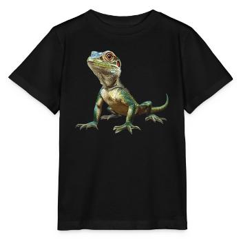 Eidechsen Eidechse - Stanley/Stella Kinder T-Shirt MINI CREATOR  - Schwarz - Vorne - Mikhail (115cm)