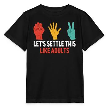 Réglons cela comme des adultes Pierre Papier Ciseaux - T-shirt bio MINI CREATOR Stanley/Stella Enfant - noir - Devant - Mikhail (115cm)