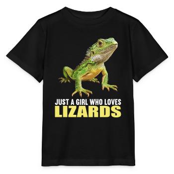 Eidechsen Eidechse - Stanley/Stella Kinder T-Shirt MINI CREATOR  - Schwarz - Vorne - Mikhail (115cm)