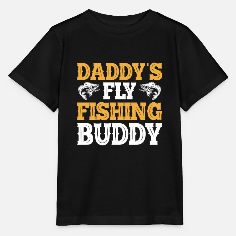 Daddy's Fly Fishing Buddy - Stanley/Stella Kinder T-Shirt MINI CREATOR  - Schwarz