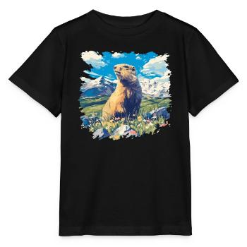 Murmeltiere Murmeltier - Stanley/Stella Kinder T-Shirt MINI CREATOR  - Schwarz - Vorne - Mikhail (115cm)