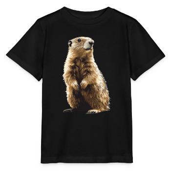 Marmottes Marmottes - T-shirt bio MINI CREATOR Stanley/Stella Enfant - noir - Devant - Mikhail (115cm)