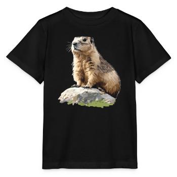 Marmottes Marmottes - T-shirt bio MINI CREATOR Stanley/Stella Enfant - noir - Devant - Mikhail (115cm)