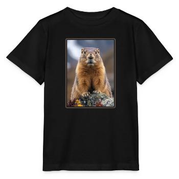Murmeltiere Murmeltier - Stanley/Stella Kinder T-Shirt MINI CREATOR  - Schwarz - Vorne - Mikhail (115cm)
