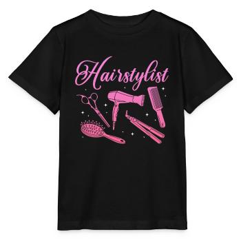 Hairstylist Haircutter Barber Beauty Styling Hair - Stanley/Stella Kinder T-Shirt MINI CREATOR  - Schwarz - Vorne - Mikhail (115cm)