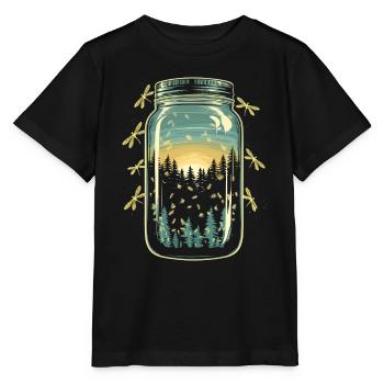 Lucioles magiques de la forêt - T-shirt bio MINI CREATOR Stanley/Stella Enfant - noir - Devant - Mikhail (115cm)