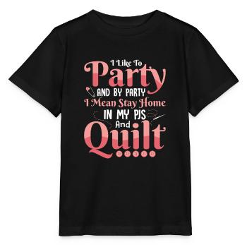 J’aime faire la fête et par Party Quilter Quilting - T-shirt bio MINI CREATOR Stanley/Stella Enfant - noir - Devant - Mikhail (115cm)