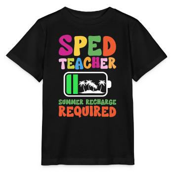 Sped Teacher Summer Recharge Required - Stanley/Stella MINI CREATOR Kids’ T-Shirt - black - Front - Mikhail (115cm)