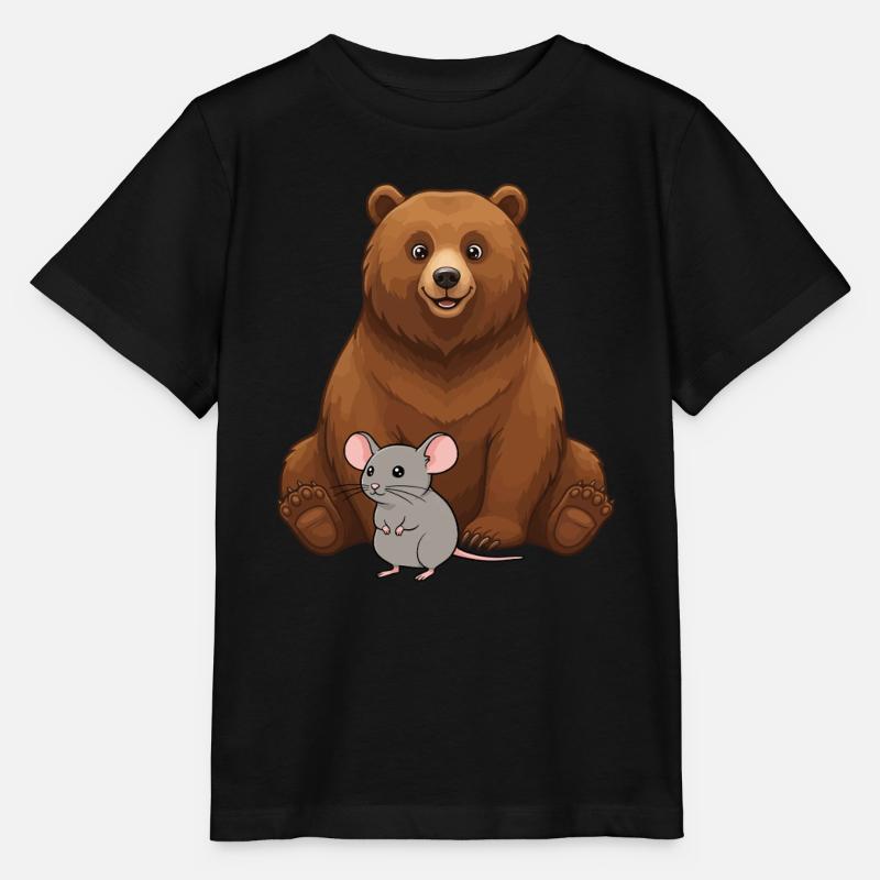 Bär und Maus Beste Freunde - Stanley/Stella Kinder T-Shirt MINI CREATOR - Schwarz