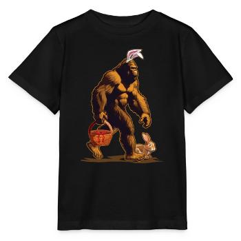 Easter Surprise Bigfoot Bunny Basket - Stanley/Stella MINI CREATOR Kids’ T-Shirt - black - Front - Mikhail (115cm)
