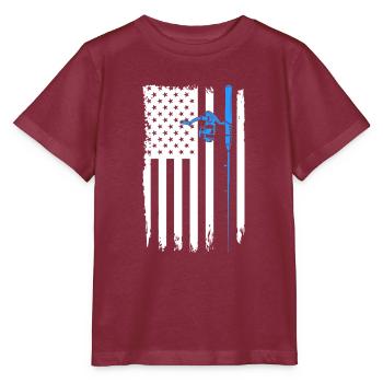 Canne à pêche drapeau - T-shirt bio MINI CREATOR Stanley/Stella Enfant - bordeaux - Devant - Kain (125cm)