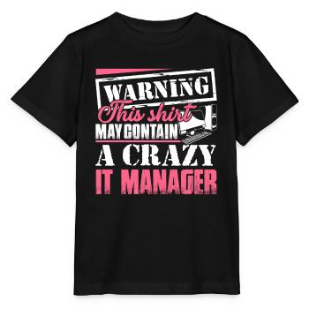 IT Manager IT Manager Warning - Stanley/Stella MINI CREATOR Kids’ T-Shirt - black - Front - Mikhail (115cm)