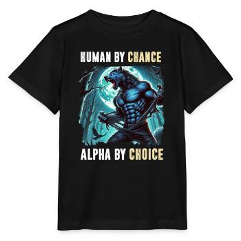 Humain Par hasard Alpha Par choix Loup-garou - T-shirt bio MINI CREATOR Stanley/Stella Enfant - noir - Devant - Mikhail (115cm)