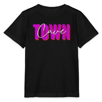 Lettrage Cave Town aux couleurs néon avec - T-shirt bio MINI CREATOR Stanley/Stella Enfant - noir - Devant - Mikhail (115cm)