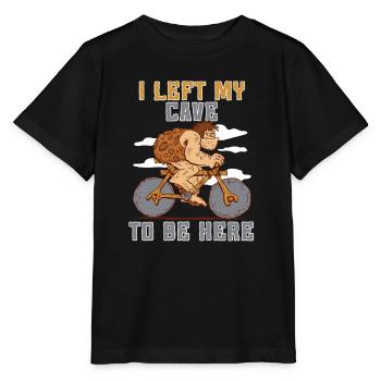 J’ai quitté ma grotte pour être ici avec un - T-shirt bio MINI CREATOR Stanley/Stella Enfant - noir - Devant - Mikhail (115cm)