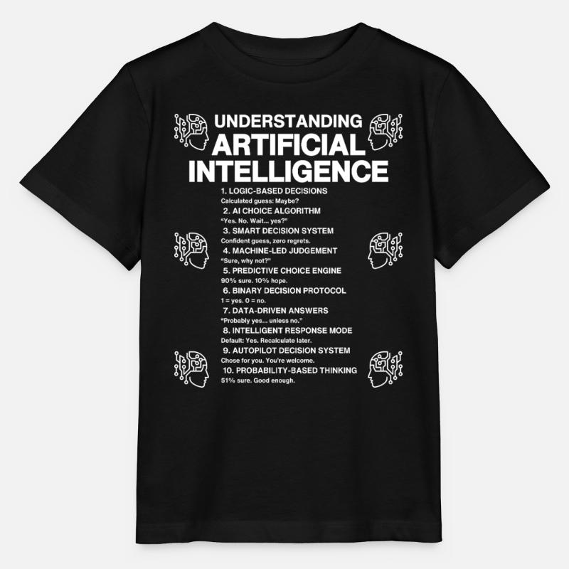 Comprendre l’intelligence artificielle – L’humour de l’IA - T-shirt bio MINI CREATOR Stanley/Stella Enfant - noir