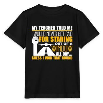 Air Traffic Controller I am A Air Traffic Control - Stanley/Stella MINI CREATOR Kids’ T-Shirt - black - Front - Mikhail (115cm)