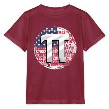 Numéros de balise Pi avec drapeau américain - T-shirt bio MINI CREATOR Stanley/Stella Enfant - bordeaux - Devant - Kain (125cm)