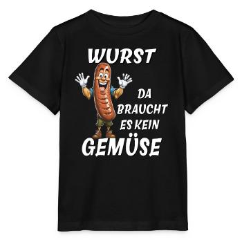 SAUCISSE IL N’Y A PAS BESOIN DE LÉGUMES - T-shirt bio MINI CREATOR Stanley/Stella Enfant - noir - Devant - Mikhail (115cm)