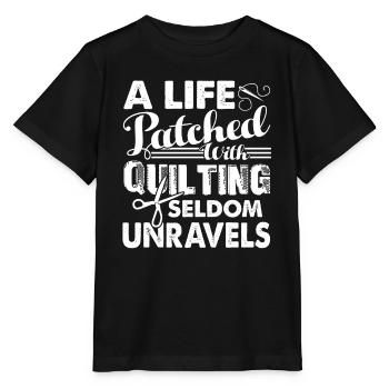 Quilting A Life Patched With Quilting - Stanley/Stella MINI CREATOR Kids’ T-Shirt - black - Front - Mikhail (115cm)