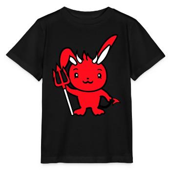 Bunny Devil Démon Mal Satan Enfer Trident Costume - T-shirt bio MINI CREATOR Stanley/Stella Enfant - noir - Devant - Mikhail (115cm)