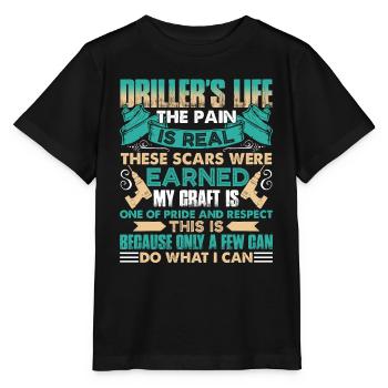 Driller's Life The Pain Is Real - Stanley/Stella MINI CREATOR Kids’ T-Shirt - black - Front - Mikhail (115cm)