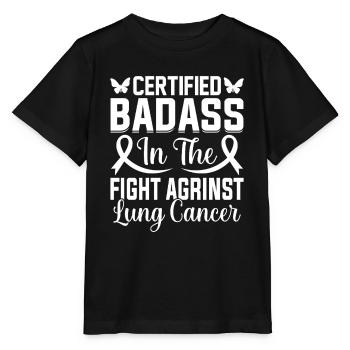 Certifié Badass dans la lutte contre le cancer du poumon - T-shirt bio MINI CREATOR Stanley/Stella Enfant - noir - Devant - Mikhail (115cm)