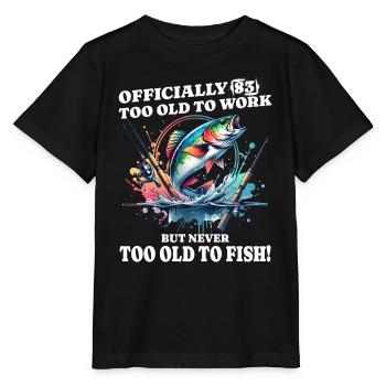 Pêche du 60e anniversaire – Jamais trop vieux pour pêcher - T-shirt bio MINI CREATOR Stanley/Stella Enfant - noir - Devant - Mikhail (115cm)