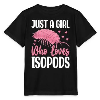 Juste une fille qui aime les isopodes, les petits crustacés - T-shirt bio MINI CREATOR Stanley/Stella Enfant - noir - Devant - Mikhail (115cm)