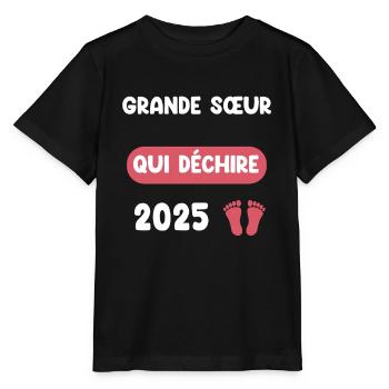 qui déchire 2025 grande soeur annonce grossesse - T-shirt bio MINI CREATOR Stanley/Stella Enfant - noir - Devant - Mikhail (115cm)