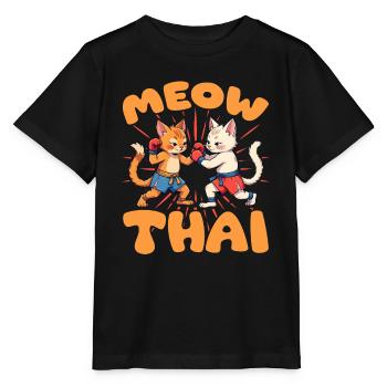 muay thai meow Design for a muay thai - Stanley/Stella MINI CREATOR Kids’ T-Shirt - black - Front - Mikhail (115cm)