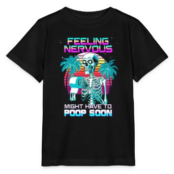 SCI, squelette, caca, humour, intestin irritable, syndrome - T-shirt bio MINI CREATOR Stanley/Stella Enfant - noir - Devant - Mikhail (115cm)