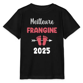 Beste Schwester 2025 Schwangerschaftsankündigung - Stanley/Stella Kinder T-Shirt MINI CREATOR  - Schwarz - Vorne - Mikhail (115cm)