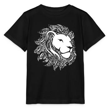 Lion Lion Floral Pattern - Stanley/Stella MINI CREATOR Kids’ T-Shirt - black - Front - Mikhail (115cm)