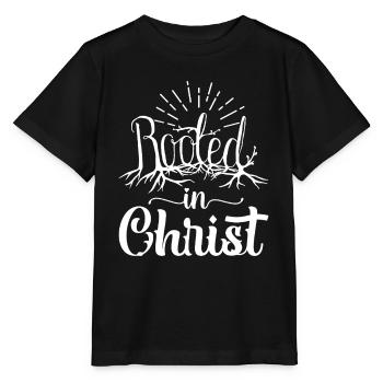 Enraciné dans le Christ - T-shirt bio MINI CREATOR Stanley/Stella Enfant - noir - Devant - Mikhail (115cm)