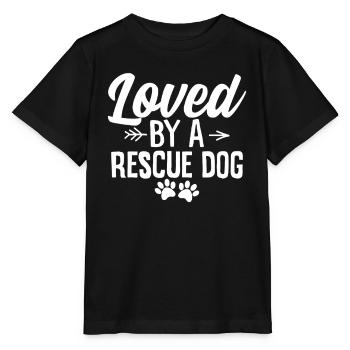 Loved By A Rescue Dog Foster Puppy Rescue Animal - Stanley/Stella MINI CREATOR Kids’ T-Shirt - black - Front - Mikhail (115cm)