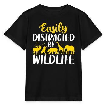 Easily Distracted By Wildlife Foster Shelter - Stanley/Stella MINI CREATOR Kids’ T-Shirt - black - Front - Mikhail (115cm)