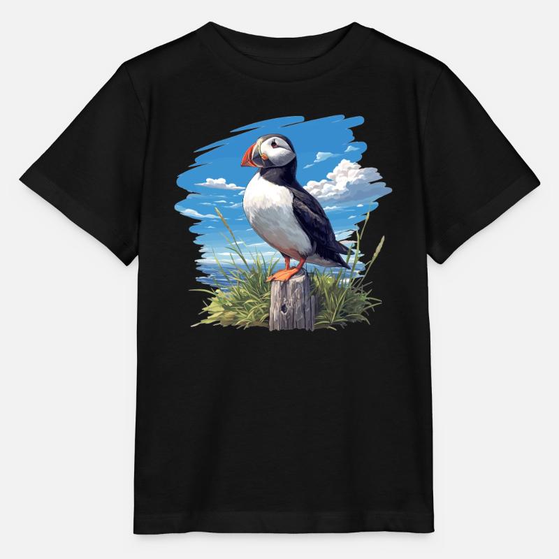 Papageientaucher - Stanley/Stella Kinder T-Shirt MINI CREATOR  - Schwarz