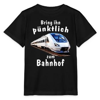 ZUG Bring ihn pünktlich zum Bahnhof - Stanley/Stella Kinder T-Shirt MINI CREATOR  - Schwarz - Vorne - Mikhail (115cm)
