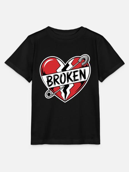 GEBROCHENES HERZ - Stanley/Stella Kinder T-Shirt MINI CREATOR - Schwarz