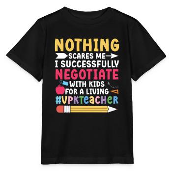 Don't worry, I negotiated successfully with me - Stanley/Stella MINI CREATOR Kids’ T-Shirt - black - Front - Mikhail (115cm)